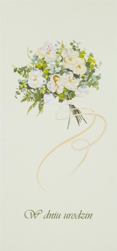 Karnet Urodziny DL U16 - Bukiet jasny