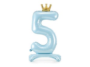 STOJĄCY BALON FOLIOWY 5 BŁĘKITNY 84CM