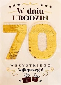KARNET URODZINY 70 CEKINY