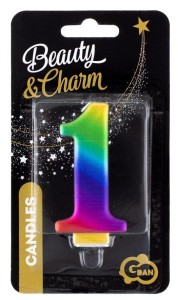 ŚWIECZKA CYFERKA 1 BEAUTY&CHARM GALAXY 8CM