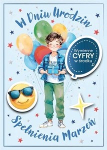 KARNET URODZINY WYMIENNE CYFRY