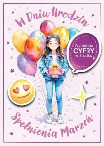 KARNET URODZINY WYMIENNE CYFRY