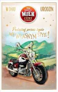 KARTKA OKOLICZNOŚCIOWA URODZINY (WYMIENNE CYFRY)