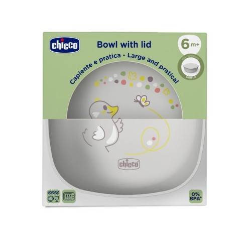 Miseczka z pokrywką szara 6m+, Chicco