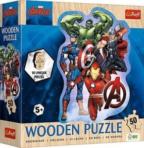 PUZZLE 50 KONTUROWE PRZYGODY AVENGERS TREFL, TREFL