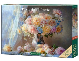 PUZZLE 1500 PASTEL PEONIES CASTOR, CASTORLAND