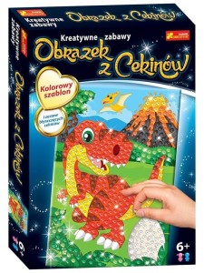 OBRAZEK Z CEKINÓW. DINOZAUR TREX, RANOK-CREATIVE