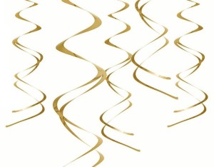 DEKORACJE WISZĄCE ŚWIDERKI ZŁOTY 5SZT