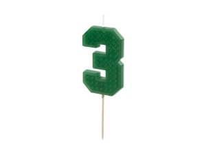 ŚWIECZKA URODZINOWA 3 ZIELONA 6CM