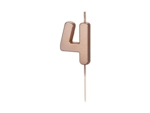 ŚWIECZKA URODZINOWA 4 RÓŻOWE ZŁOTO 4.5CM
