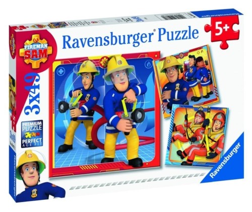 Puzzle 3x49 Strażak Sam na ratunek!, Ravensburger