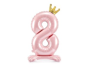 STOJĄCY BALON FOLIOWY 8 JASNY RÓŻ 84CM