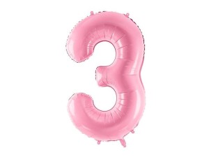 BALON FOLIOWY 3 RÓŻOWY 86CM