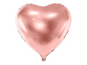 BALON FOLIOWY SERCE 61CM RÓŻOWE ZŁOTO