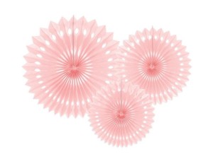 ROZETY DEKORACYJNE RÓŻOWE 20-30CM 3SZT