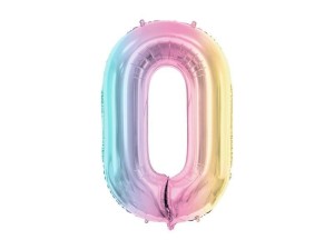 BALON FOLIOWY 0 PASTELOWY TĘCZOWY 86CM