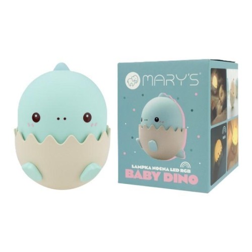 Lampka nocna LED baby dino niebieski, Mary's