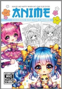 KOLOROWANKA A4 ANIME DLA DZIECI NIEBIESKI