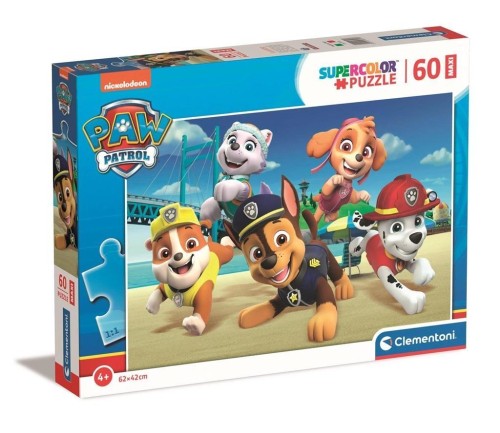 Puzzle 60 Maxi Super Kolor Paw Patrol, Clementoni