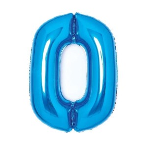 BALON FOLIOWY CYFRA 0 NIEBIESKA 47X66CM