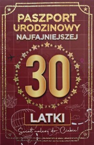 KARNET URODZINY 30 NOWY PASZPORT DAMSKIE