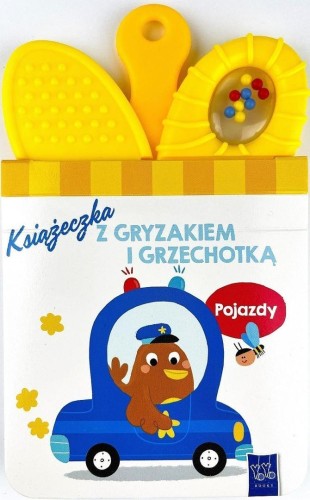 Książeczka z gryzakiem i grzechotką. Pojazdy