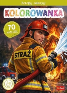 STRAŻAK OSP KOLOROWANKA Z NAKLEJKAMI