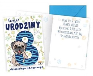 KARNET B6 URODZINY 8 PIESEK