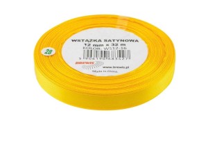 WSTĄŻKA SATYNOWA ŻÓŁTA 12MMX32M
