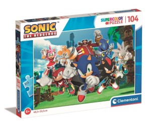 PUZZLE 104 SUPER COLOR SONIC, CLEMENTONI