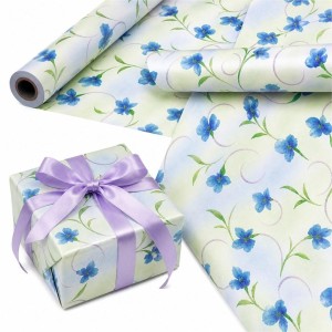PAPIER OZDOBNY NIEBIESKIE KWIATY X-STRONG 35CMX20M