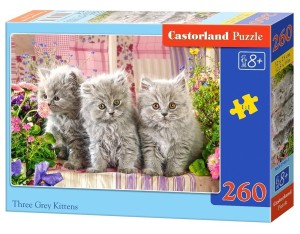 PUZZLE 260 THREE GREY KITTENS CASTOR, CASTORLAND