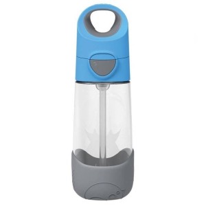 BUTELKA TRITANOWA ZE SŁOMKĄ BLUE SLATE 450ML