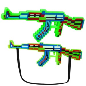 KARABIN PIKSELOWY ŚWIATŁO DŹWIĘK ZIELONY 45CM