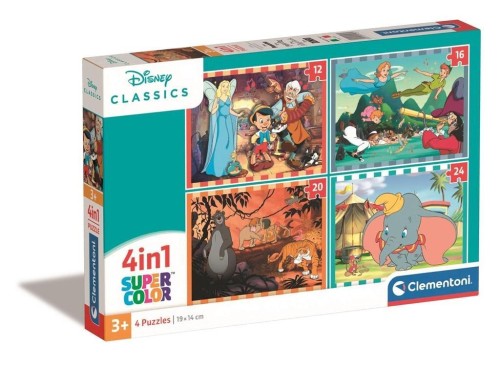 Puzzle 4w1 Super Kolor Disney Classic, Clementoni
