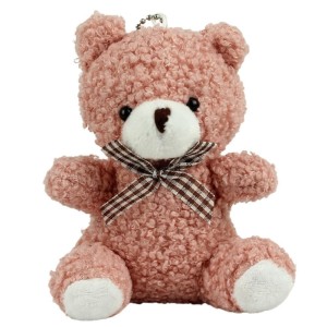 BRELOK MIŚ PLUSZOWY RÓŻOWY 8CM, LEANTOYS