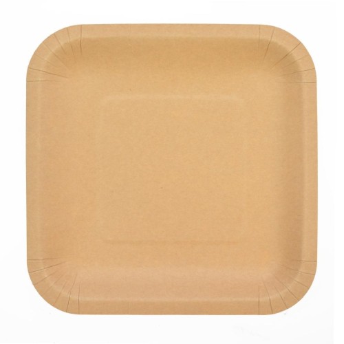 Talerze papierowe kraftowe 23x23cm 6szt