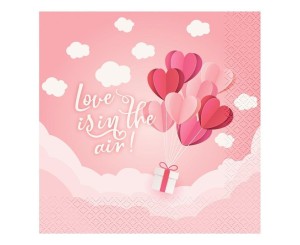 SERWETKI LOVE RÓŻOWE 33X33CM 20SZT