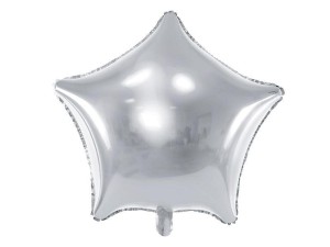 BALON FOLIOWY GWIAZDKA 70CM SREBRNY