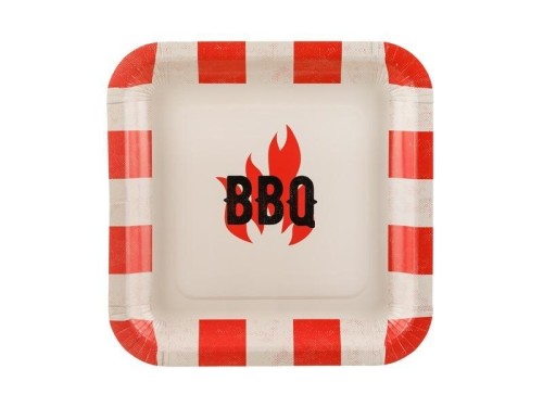 Talerzyki papierowe BBQ 26x26cm 6szt