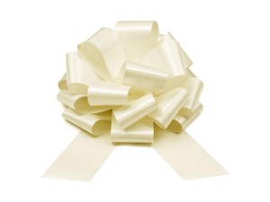 KOKARDA DEKORACYJNA DIY ZŁAMANA BIEL 30CM