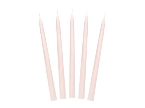 Świeca stożkowa matowa nude 24cm 10szt