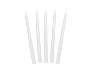 ŚWIECA STOŻKOWA MATOWA BIAŁY 24CM 10SZT