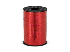 WSTĄŻKA PLASTIKOWA CZERWONA 5MMX225M, PARTYDECO