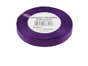 WSTĄŻKA SATYNOWA FIOLETOWA 12MMX32M