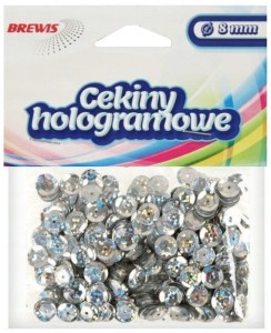 CEKINY HOLOGRAMOWE H 80 SREBRNY