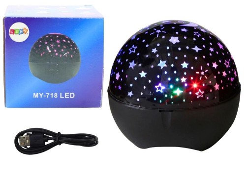 Projektor gwiazd 2w1 czarny, Leantoys