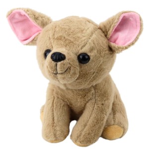 CHIHUAHUA PLUSZOWY BEŻOWY 22CM, LEANTOYS