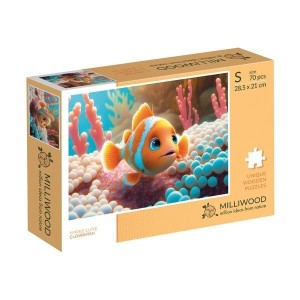 PUZZLE DREWNIANE 70EL YIPPEE CUTIE RYBKA