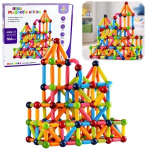 KLOCKI MAGNETYCZNE KONSTRUKCYJNE 166EL, LEANTOYS